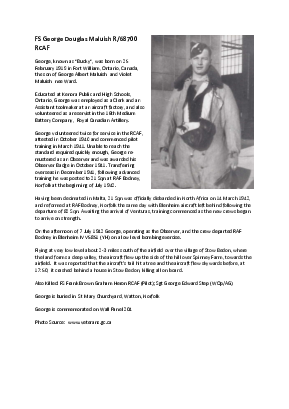 A preview of a PDF biography for Maluish, George Douglas